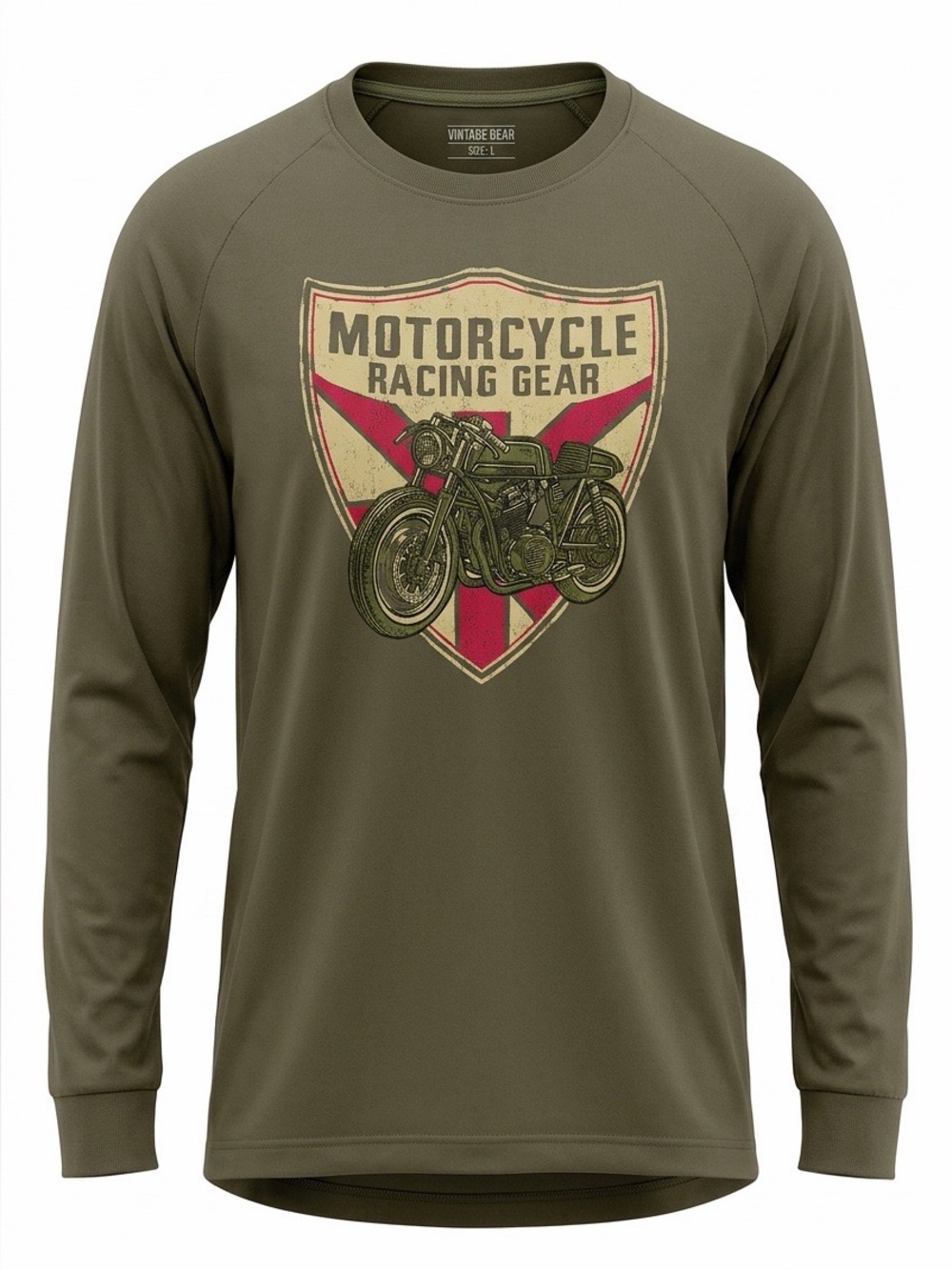 Motorcycle Racing Gear Logo Long Sleeve Shirt - Brown